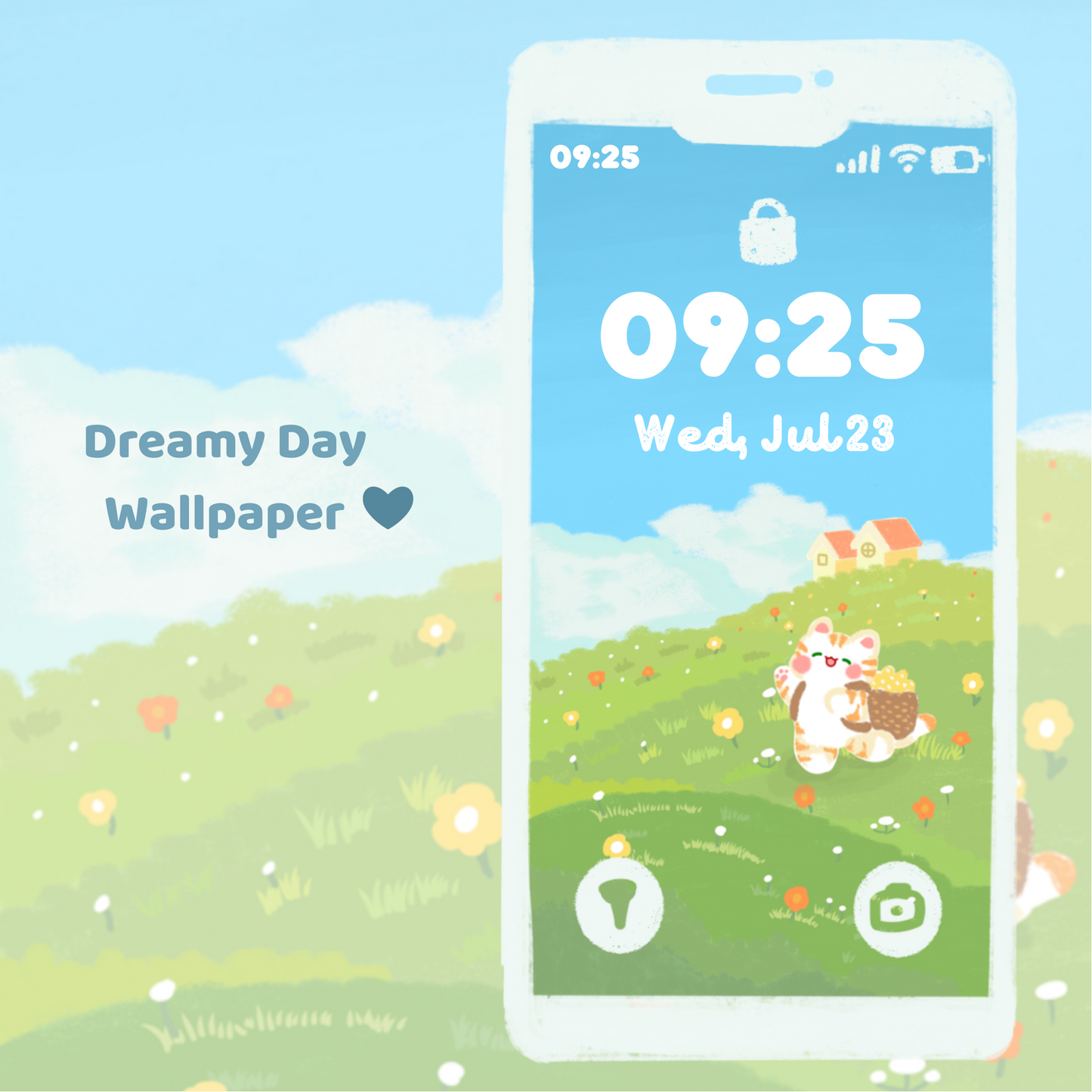 Dreamy Wallpaper Set | Cute Cat Wallpaper | Dreammy Day & Summer Flower Day