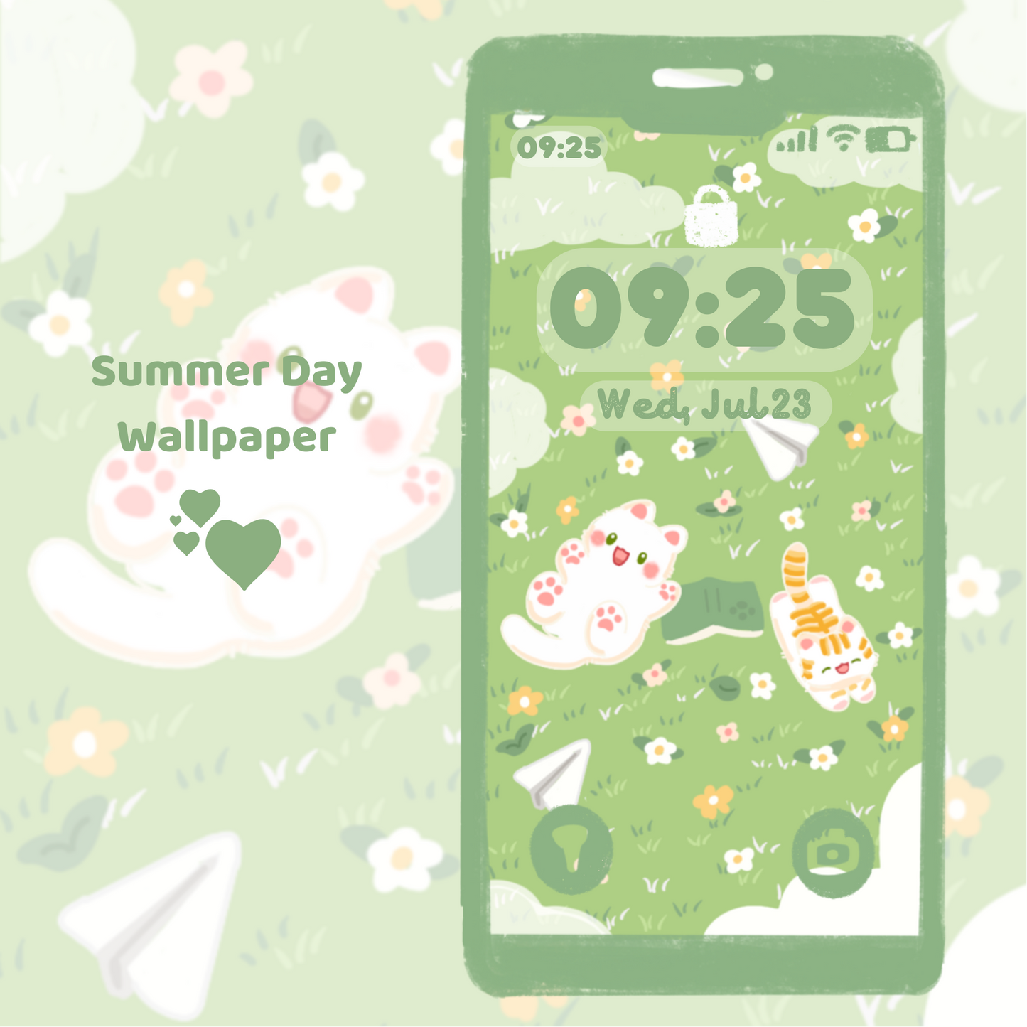 Dreamy Wallpaper Set | Cute Cat Wallpaper | Dreammy Day & Summer Flower Day